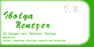 ibolya mentzer business card